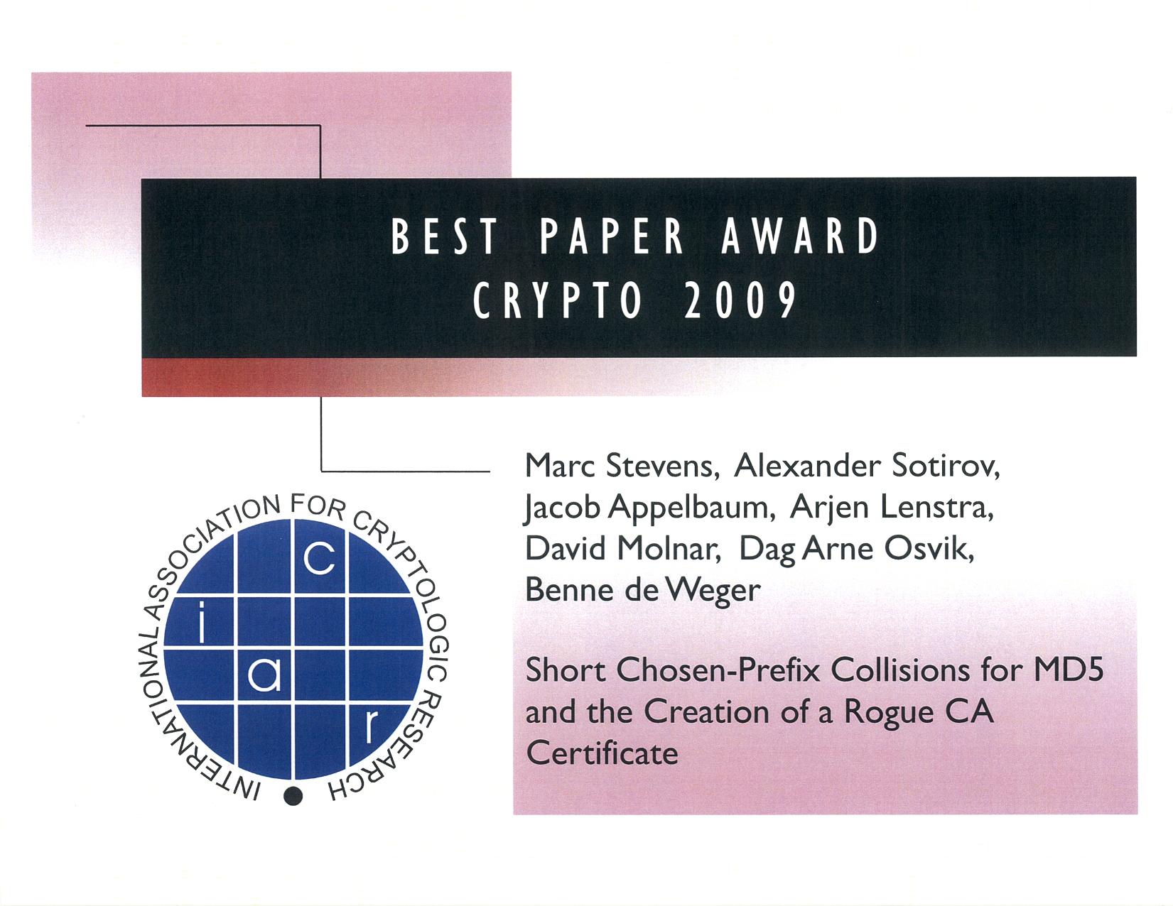 crypto 2017 best paper award