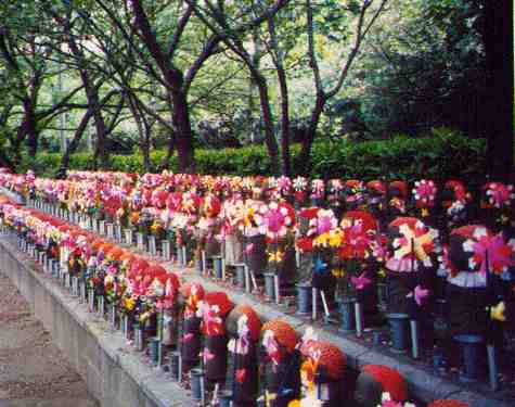Row of little statues